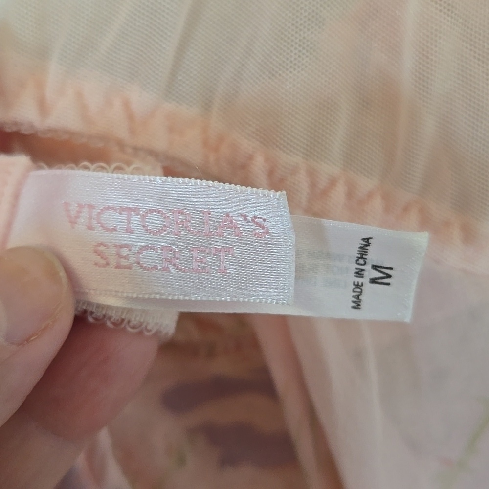 Victoria's Secret |*Rare*Vintage 100% Silk Pink Floral Slip Lingerie Size Medium - Picture 10 of 11